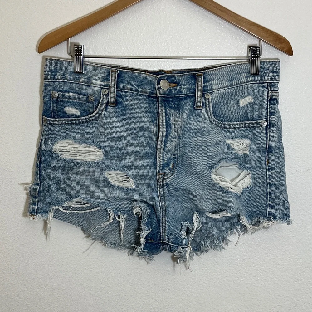Aeropostale Boyfriend Short Distressed Denim Shorts